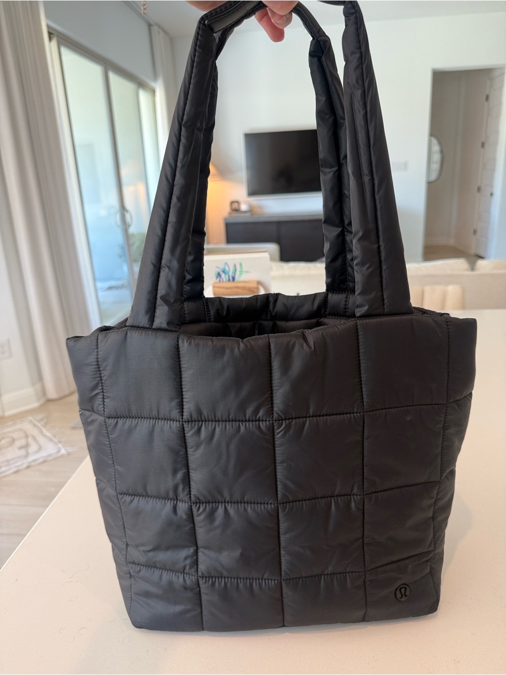 lululemon athletica Black Quilted Puffer Tote